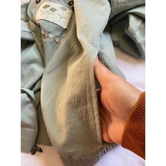 Vintage Logix Floral Embroidery Women Jacket/Wind breakers Oversized S-L Pockets - Picture 7 of 7